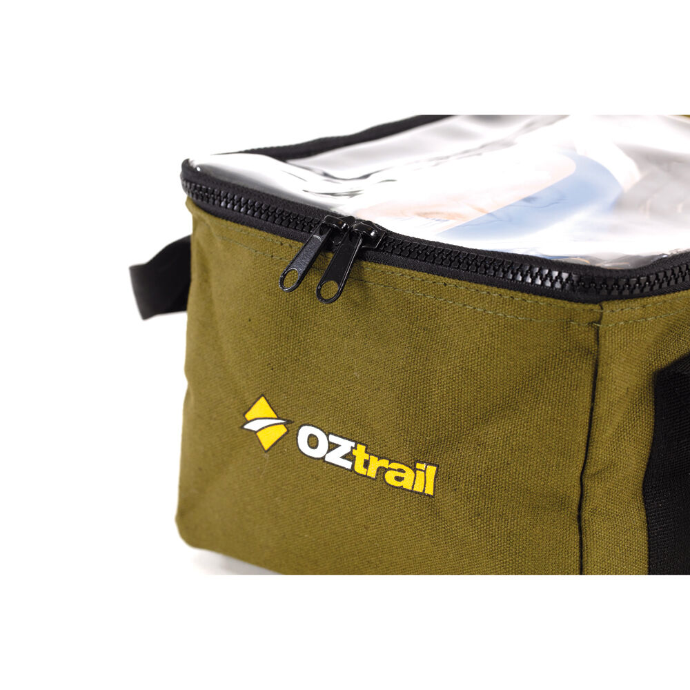 2PK OZtrail Clear Top Canvas Storage Bag Medium 20x22cm - Green