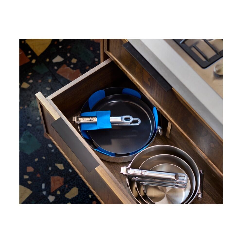2x 3pc Joseph Joseph Space Flexible Felt Pan Protector Set Kitchen Storage Blue