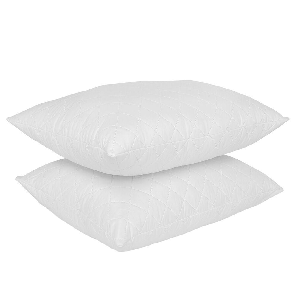 4x 2pc Royal Comfort Luxury Bamboo Quilted Bedding Pillow 50x75cm - White