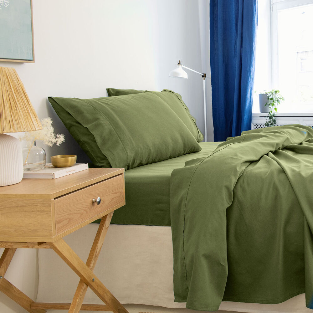 Royal Comfort Balmain Sheet Set 1000TC Bamboo Cotton Olive