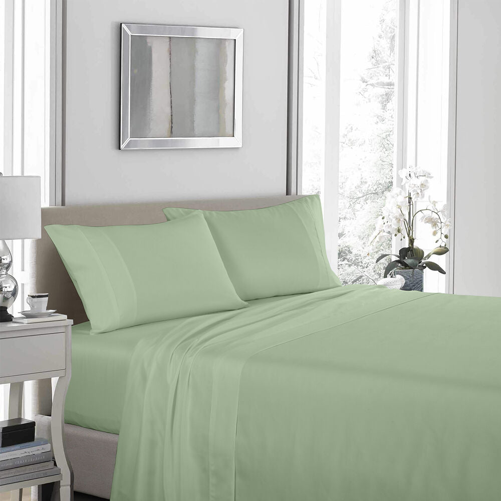 Royal Comfort Ultrasoft Sheet Set/2x Pillowcases 1200TC Sage Green