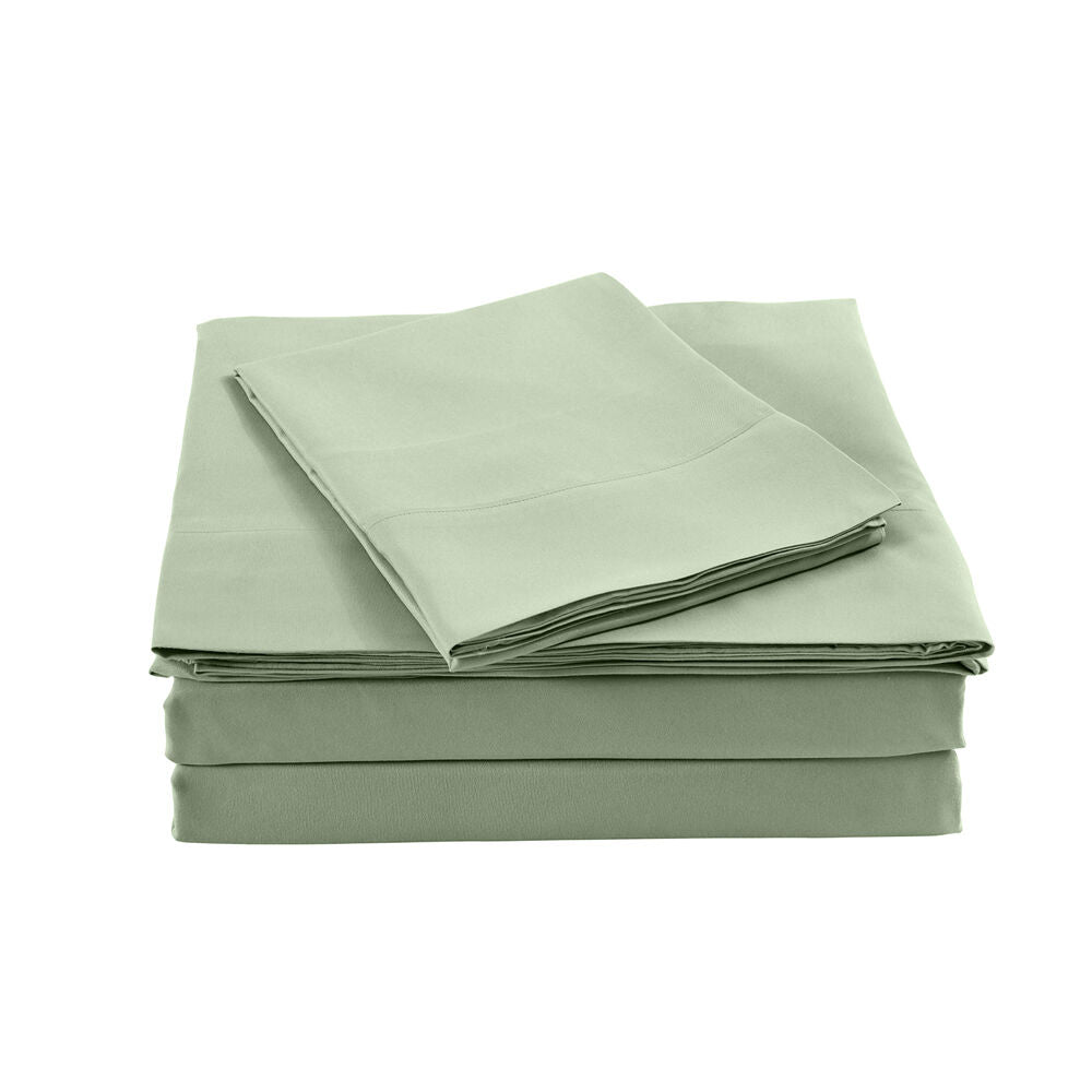 Royal Comfort Sheet Set/2x Pillowcases Blended Bamboo Sage Green