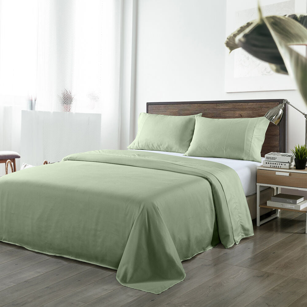 Royal Comfort Sheet Set/2x Pillowcases Blended Bamboo Sage Green