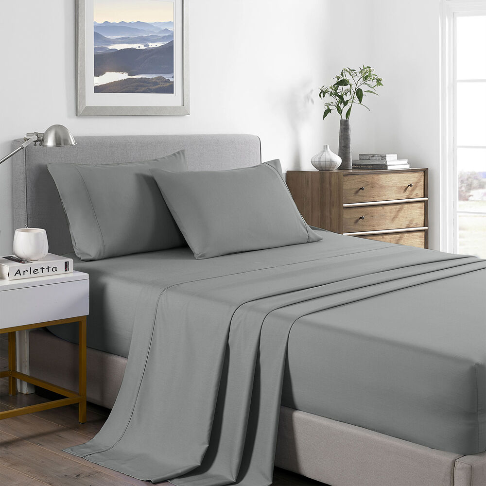 Royal Comfort Sheet Set/2xPillowcase Bamboo Cooling 2000TC Mid