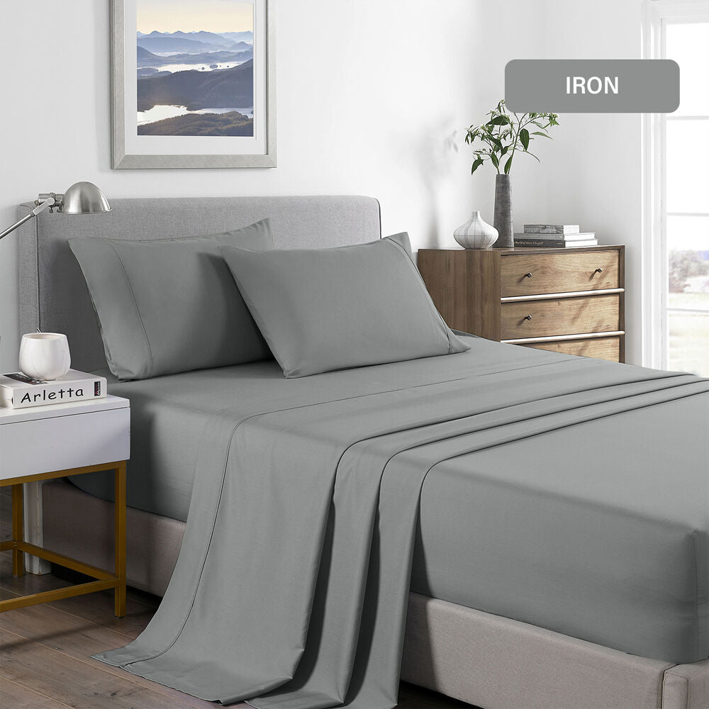 Royal Comfort Sheet Set/2xPillowcase Bamboo Cooling 2000TC Mid