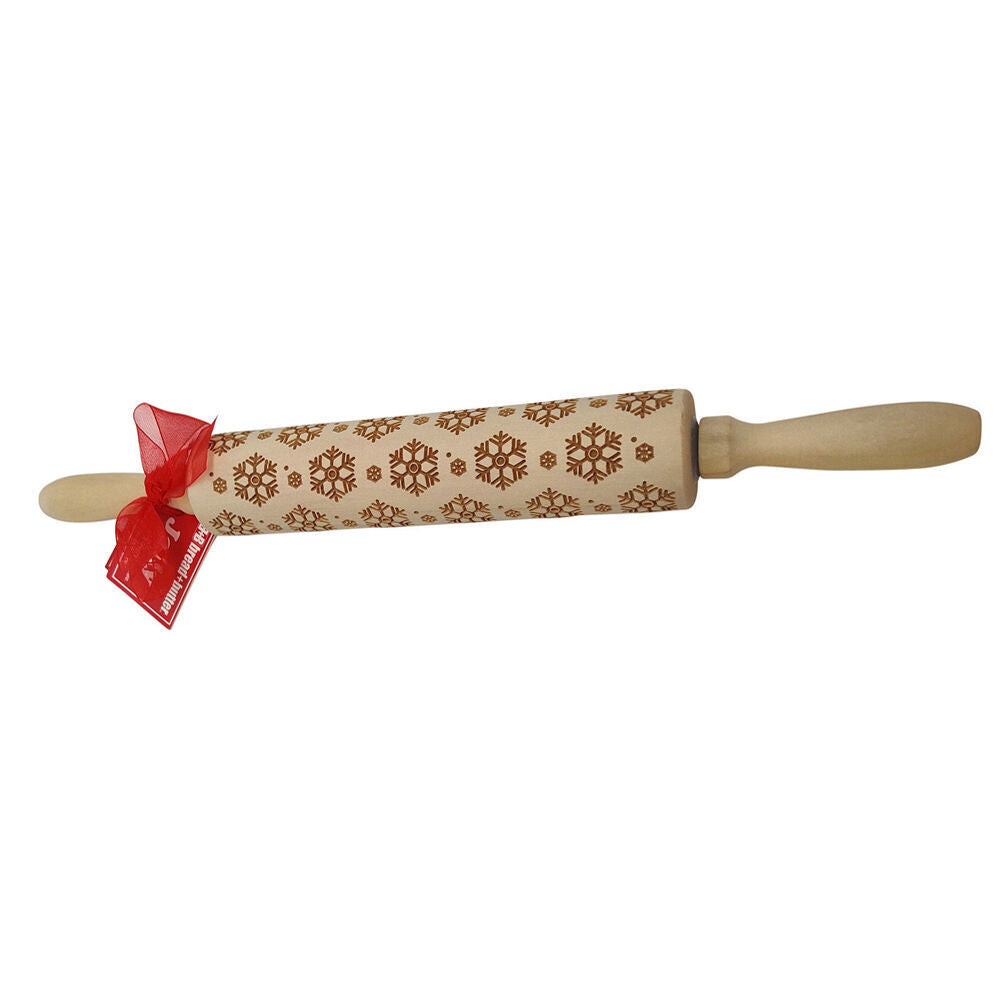 2PK Bread and Butter Laser Etch Wooden Rolling Pin - Snowflake