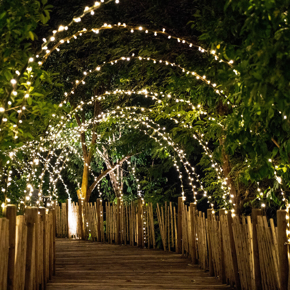 4PK LumiFX 300 Bulb LED Powered String Lights Indoor/Outdoor 15m Warm White