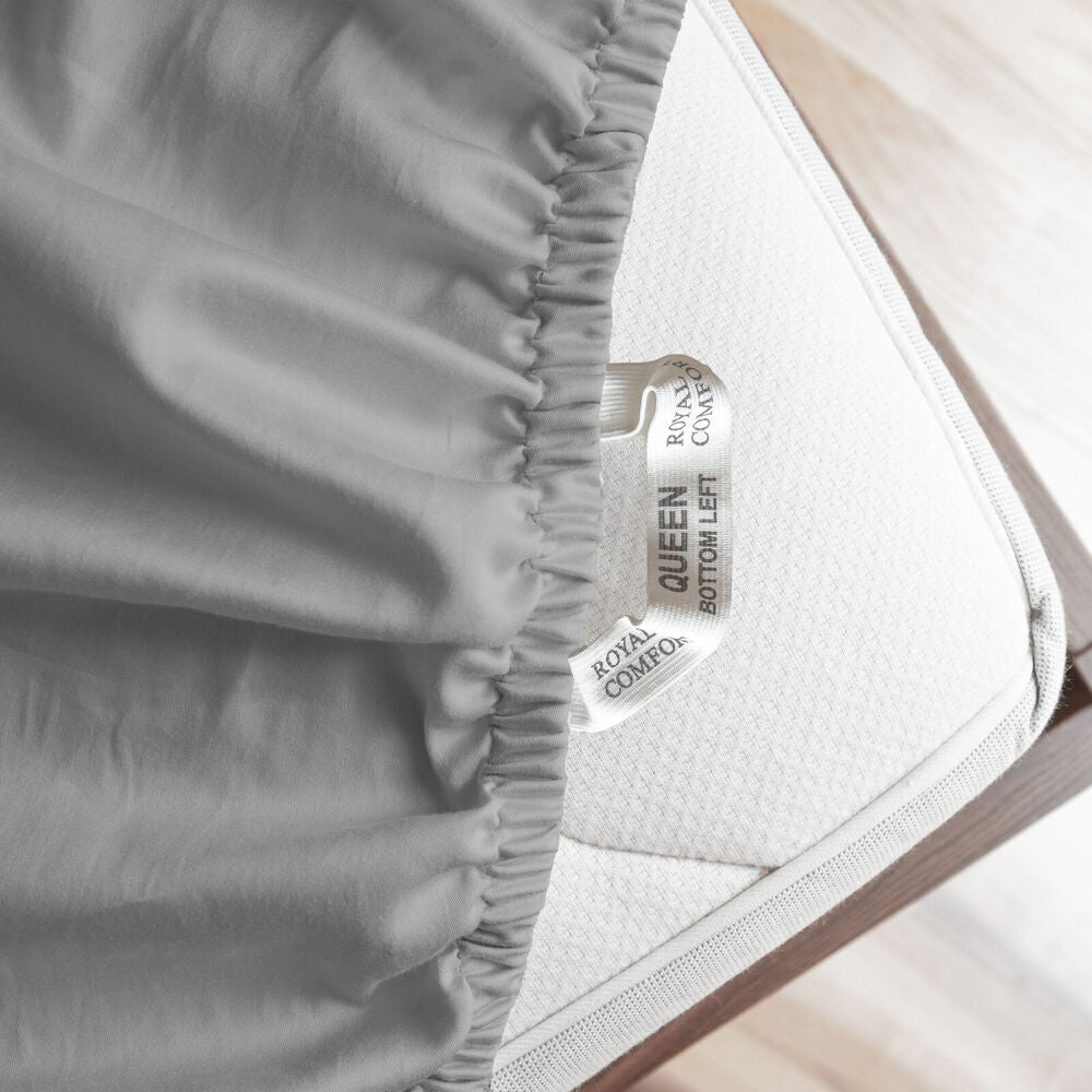 4pc Royal Comfort Signature Bamboo Cotton Bed Sheet Set Grey