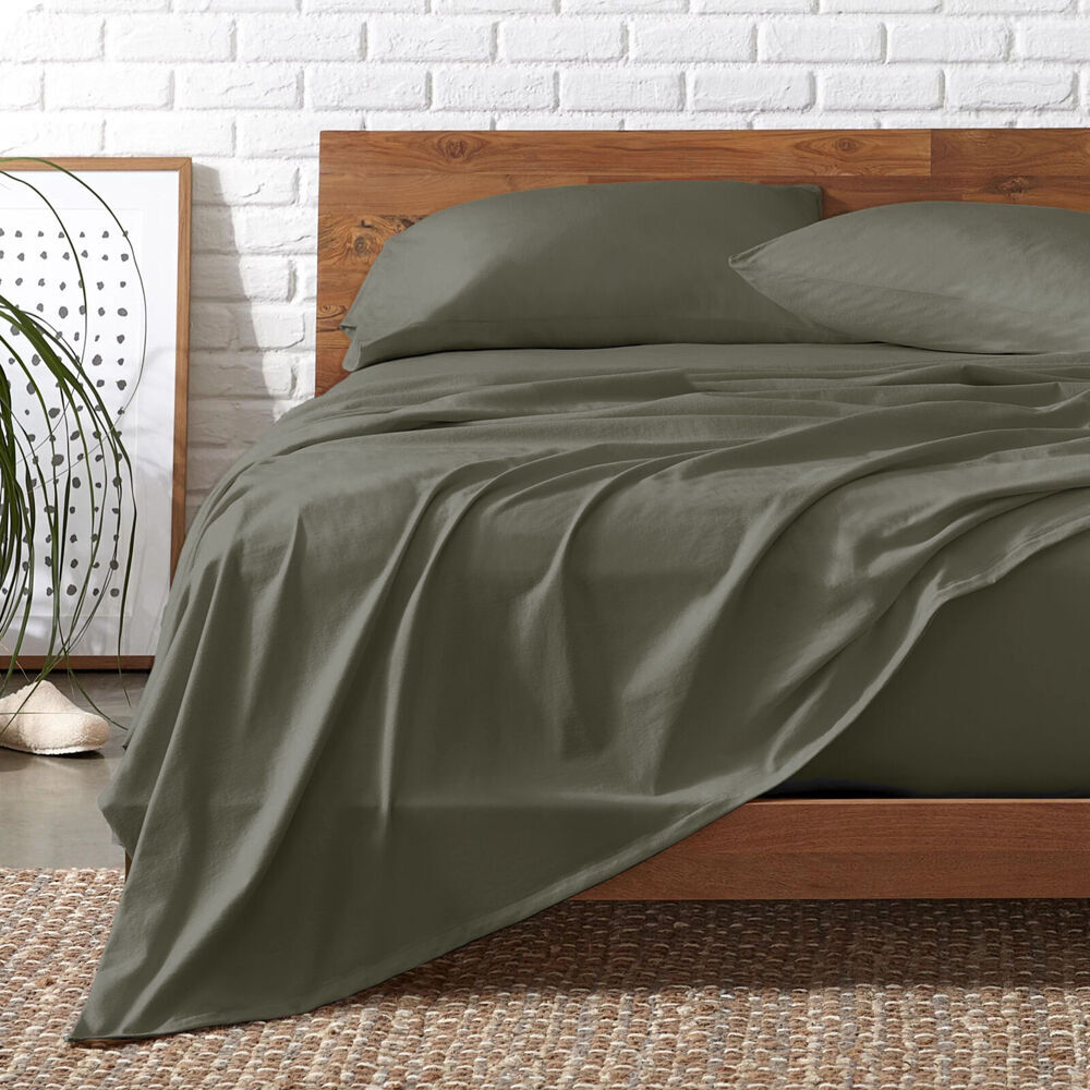 4pc Royal Comfort Signature Bamboo Cotton Bed Sheet Set- Olive