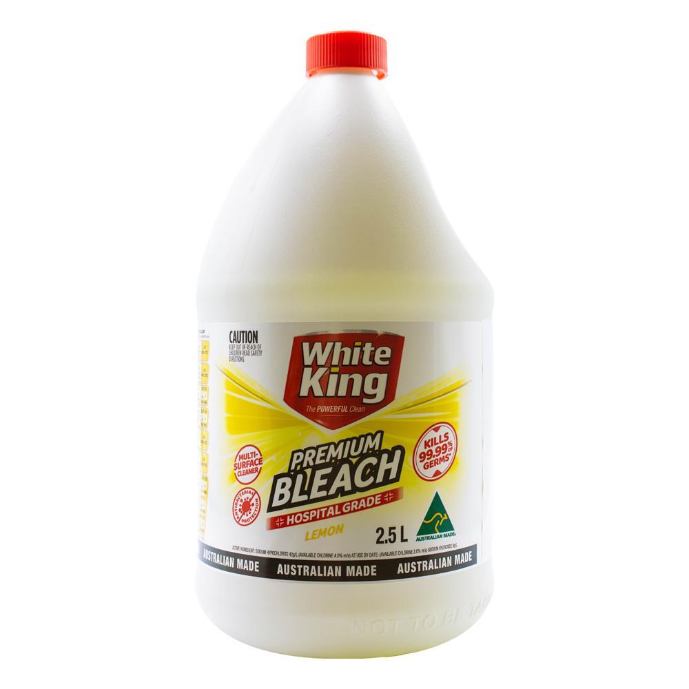 4PK White King Premium Multi Purpose Liquid Bleach Cleaner 2.5L - Lemon
