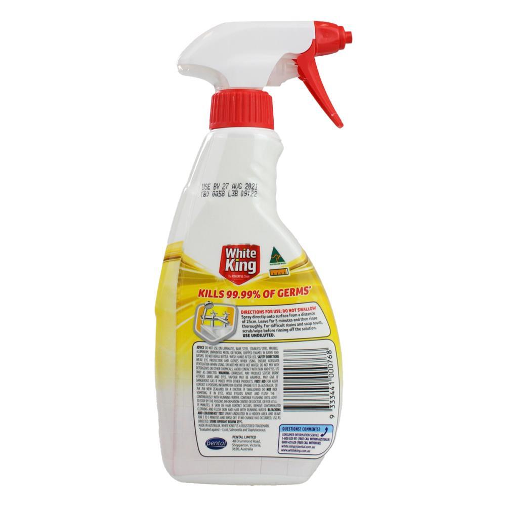 6PK White King All Purpose Bleach Spray Cleaner 500ml - Lemon