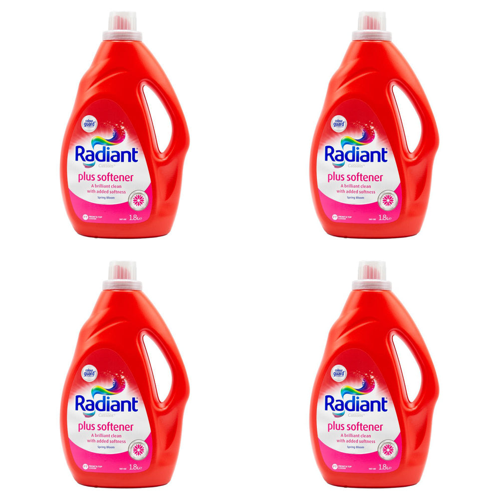 4PK Radiant Plus Softener Liquid Laundry Detergent 1.8L Spring Bloom