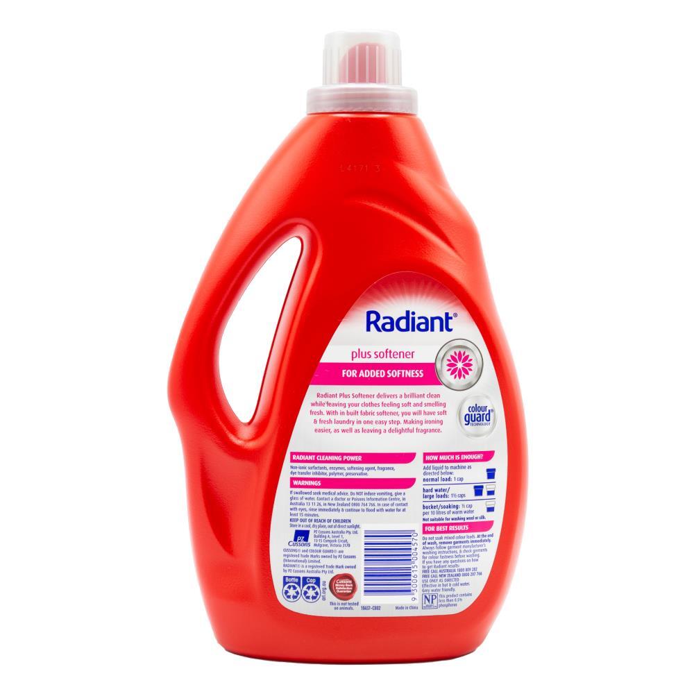 4PK Radiant Plus Softener Liquid Laundry Detergent 1.8L Spring Bloom