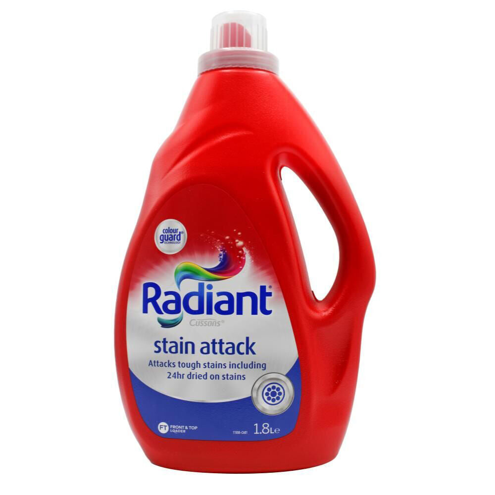 4PK Radiant Front & Top Loader Stain Attack Laundry Liquid Detergent 1.8L