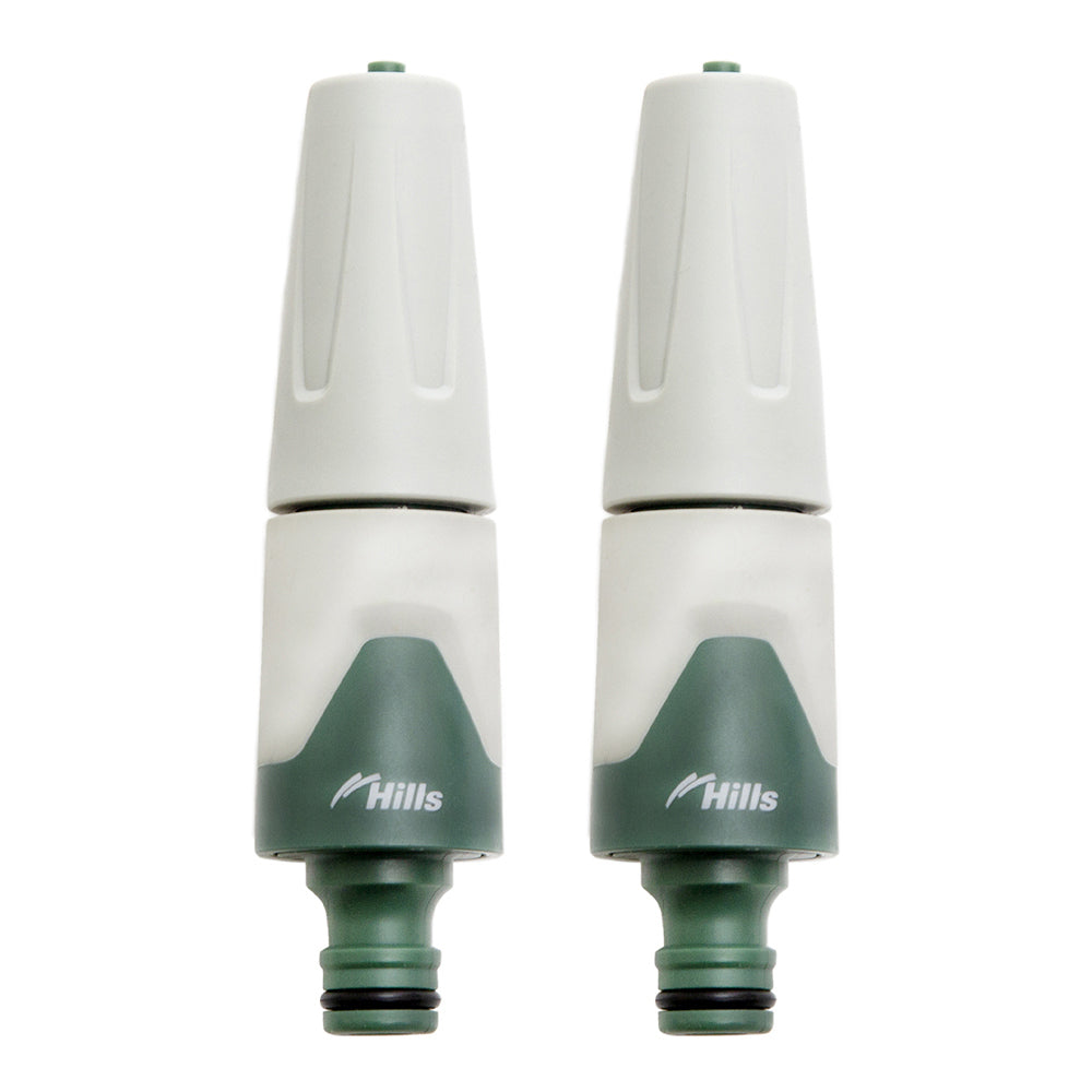 2PK Hills Fully Adjustable Watering Garden Hose Nozzle 12mm Green/Grey