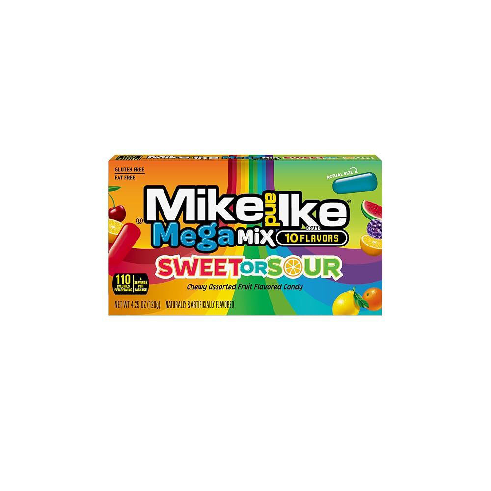 6PK Mike & Ike Mega Mix Sweet & Sour 120g Theatre Box