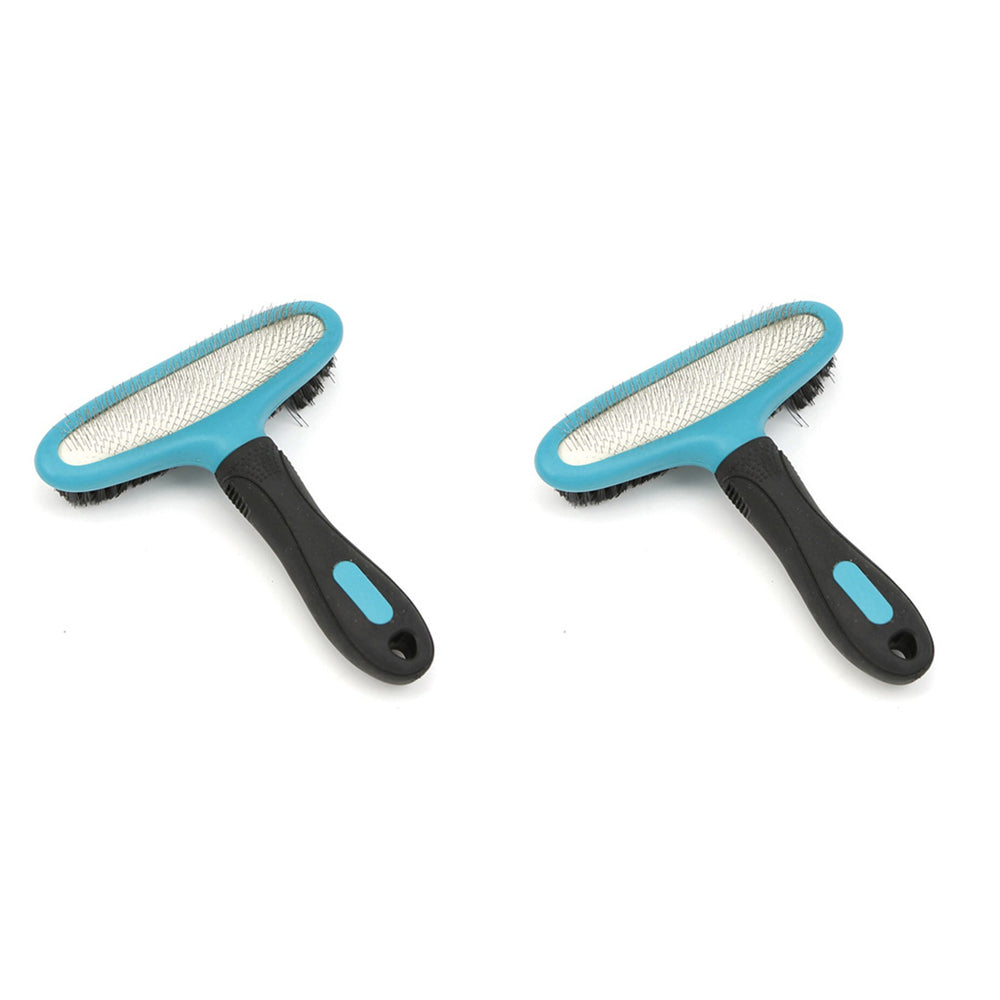 2x M-Pets 15x17cm Double Sided Slicker Brush Cat/Kitten Dog Pet Comb