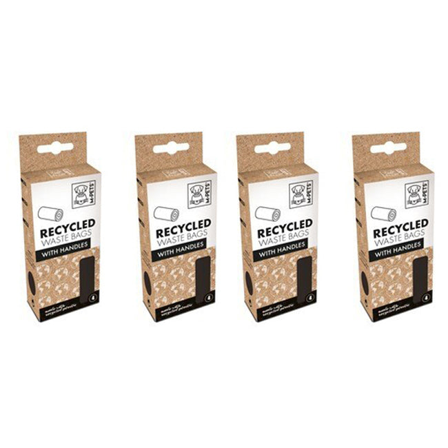 4x 4x15pc M-Pets Dog/Puppy Pet Recycled Waste Poop Bags Disposable Pouch w/ Handles