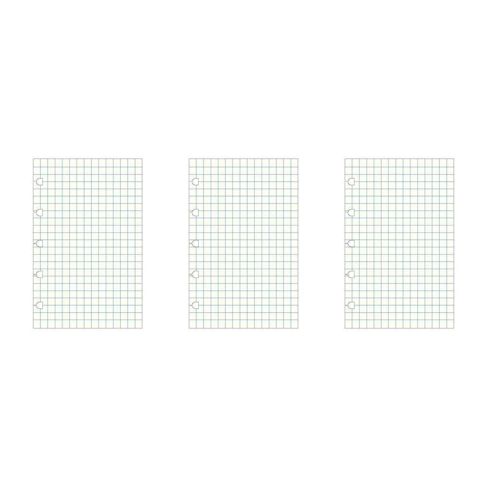 3x 60pc Filofax Pocket Notebook Paper Refill Pastel Squared
