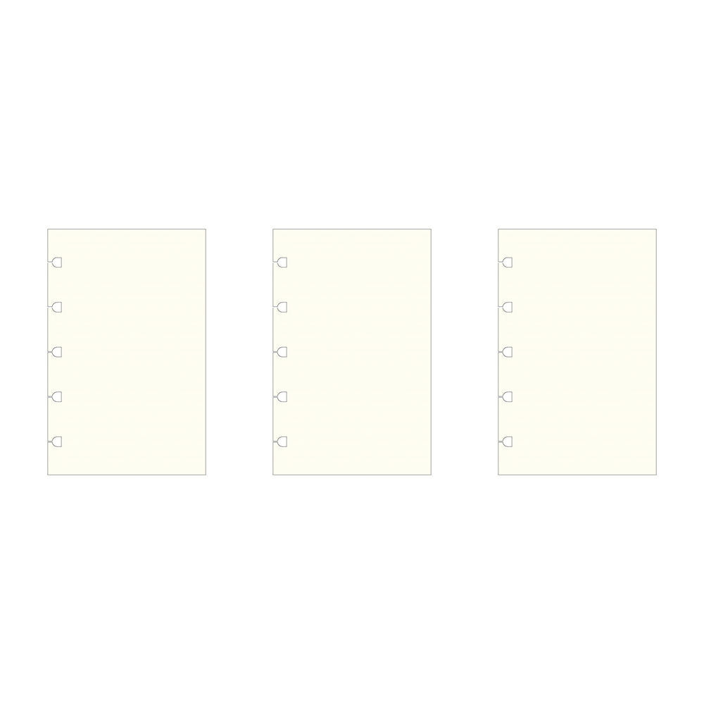 3x 60pc Filofax Pocket Notebook Paper Refill Pastel Plain