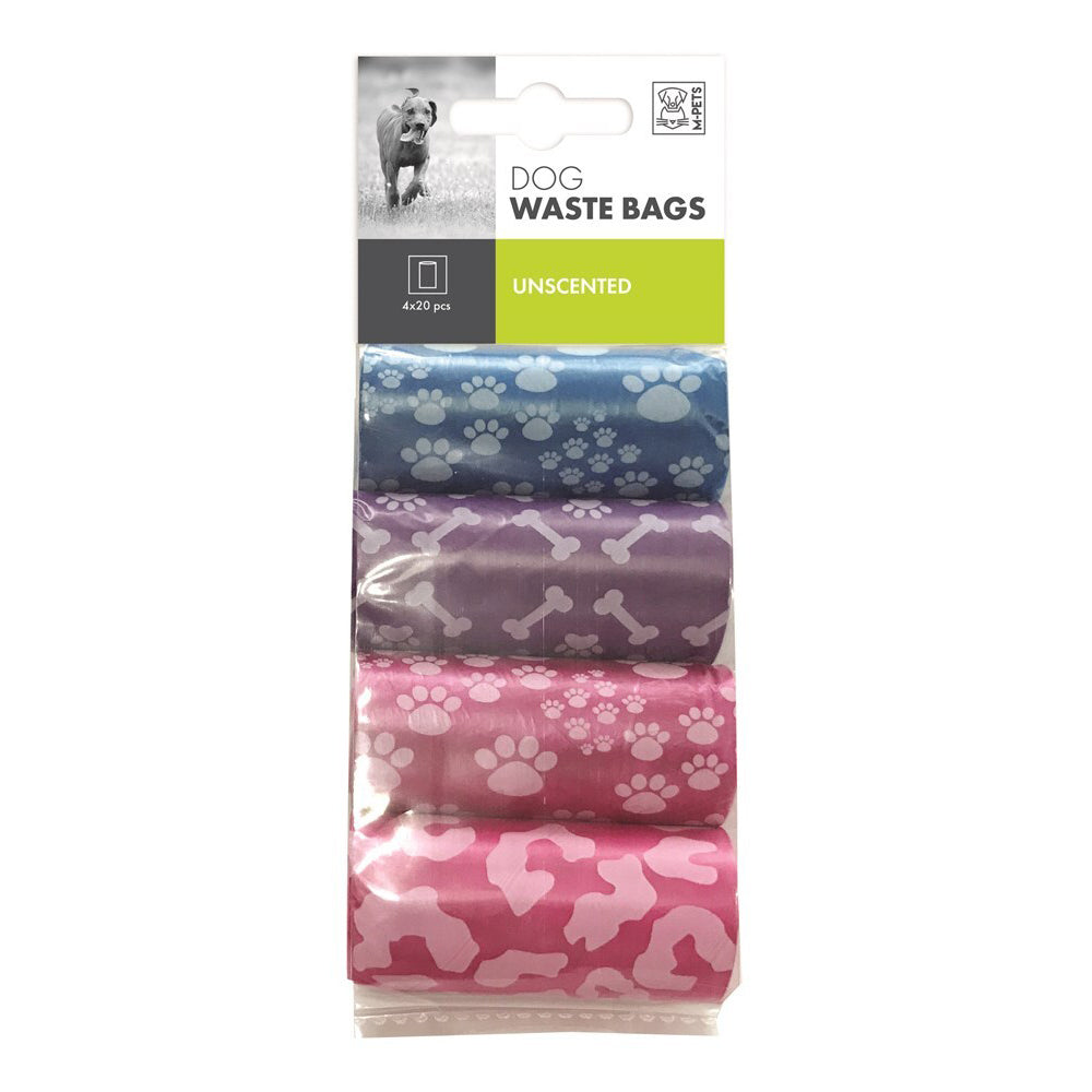 6x 4x 20pc M-Pets Dog/Puppy Pet Unscented Waste Poop Bags Poo Cleaning Storage
