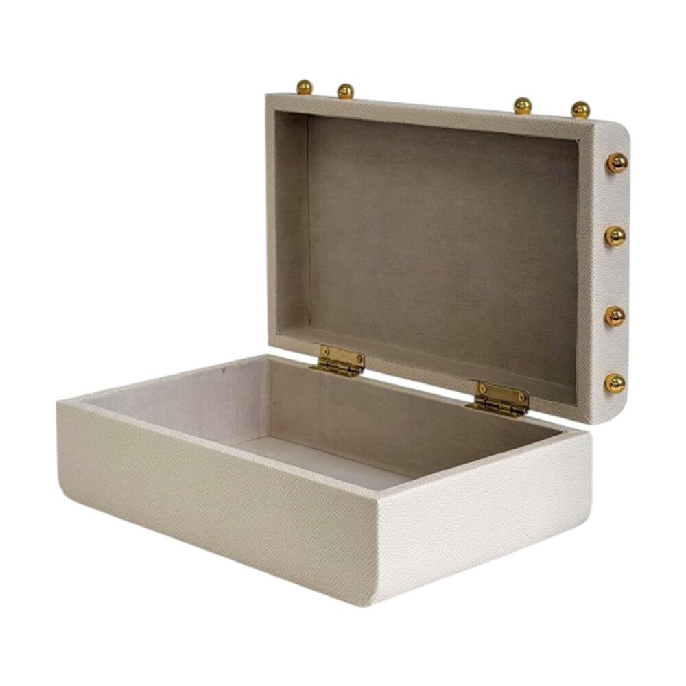 SS Collective Cream With Gold Studs Decorative Rectangle Box Small 24x15cm