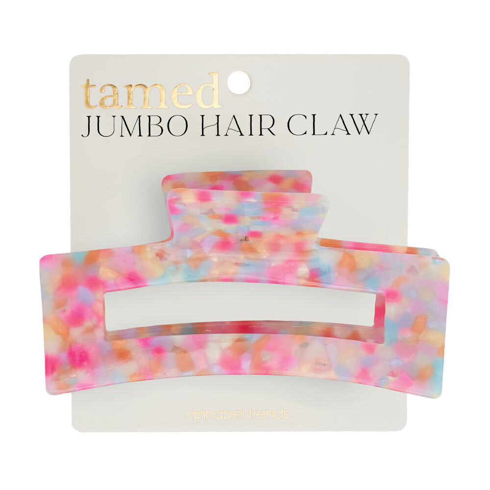 2PK Annabel Trends Tamed Hair Claw Jumbo Womens Accessory 12cm Unicorn Confetti