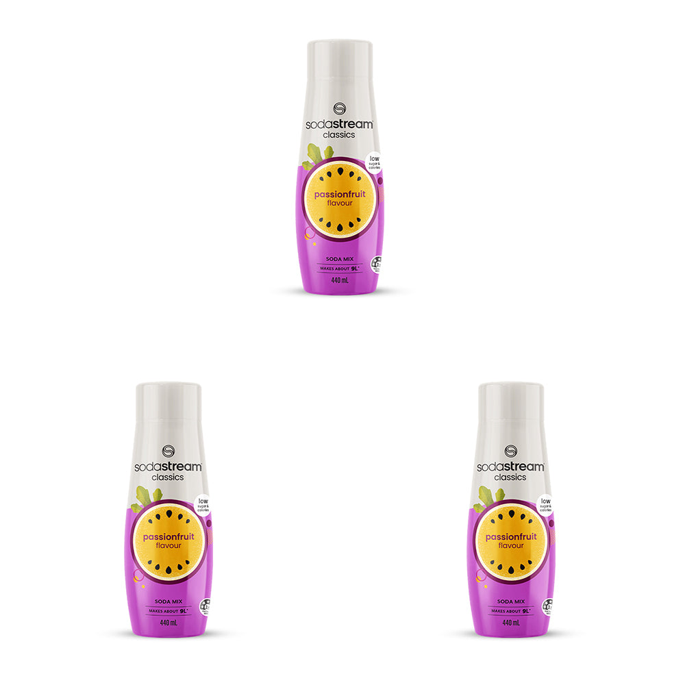 3PK SodaStream Classics Fruits Soda Mix Passionfruit 440ml