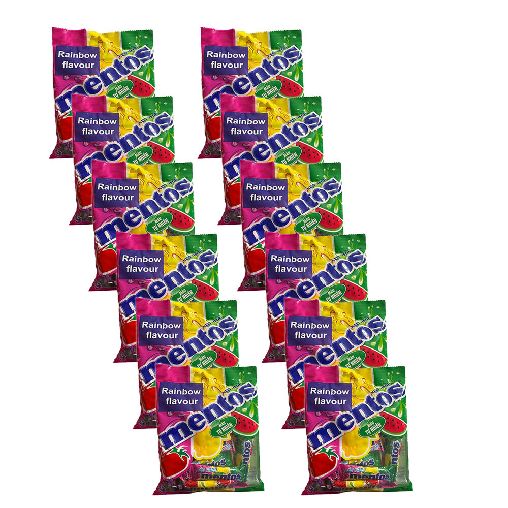 12PK Mentos Assorted Fruit Flavour Mini Candy Bag 20g - Rainbow