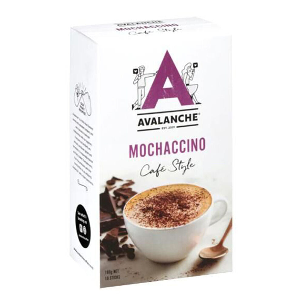 12x 10pc Avalanche Mochaccino Cafe Style Instant Coffee 160g Powdered Drink