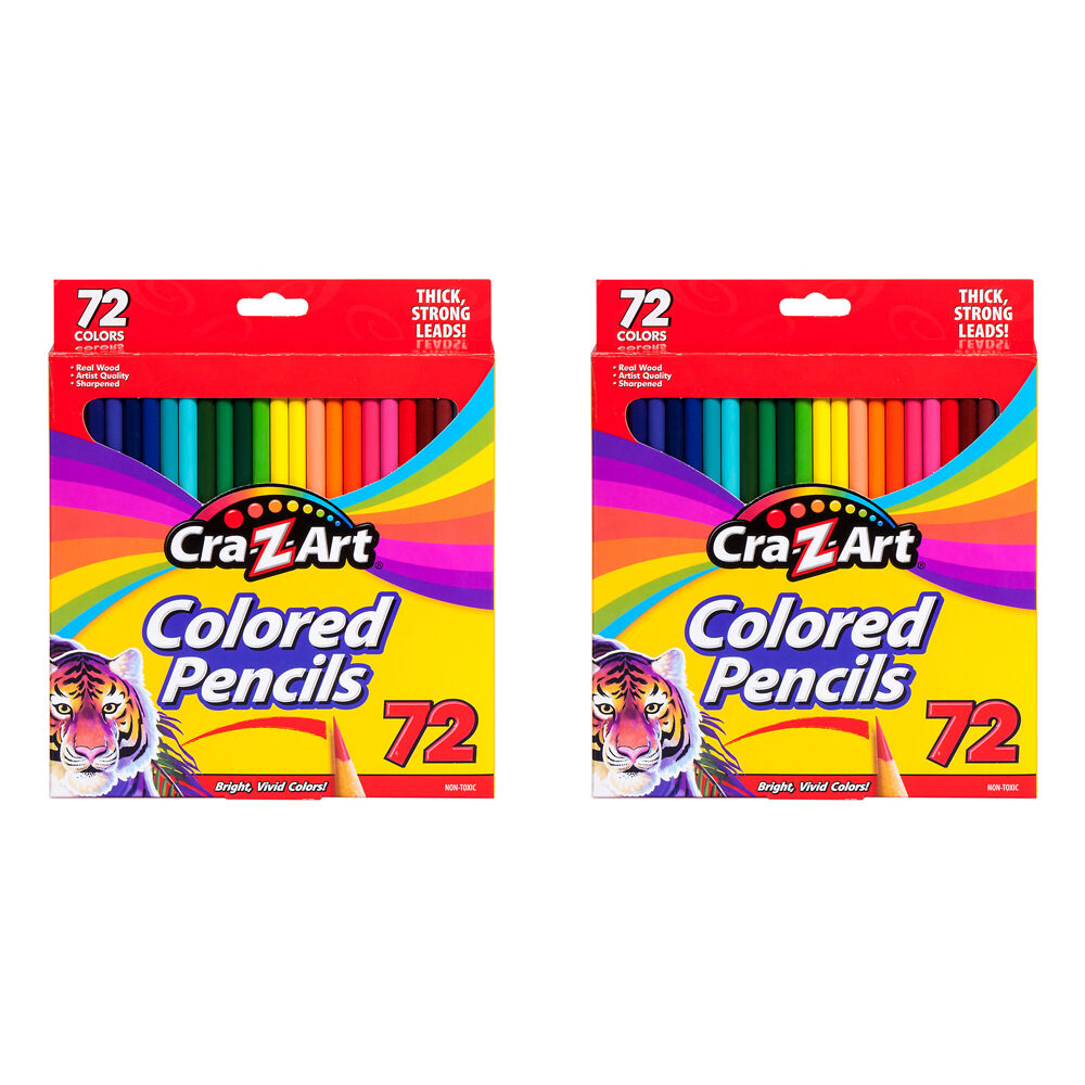 2x 72pc Cra-Z-Art Stationery Kids Drawing Pencils Pack 3y+ Multi Colours
