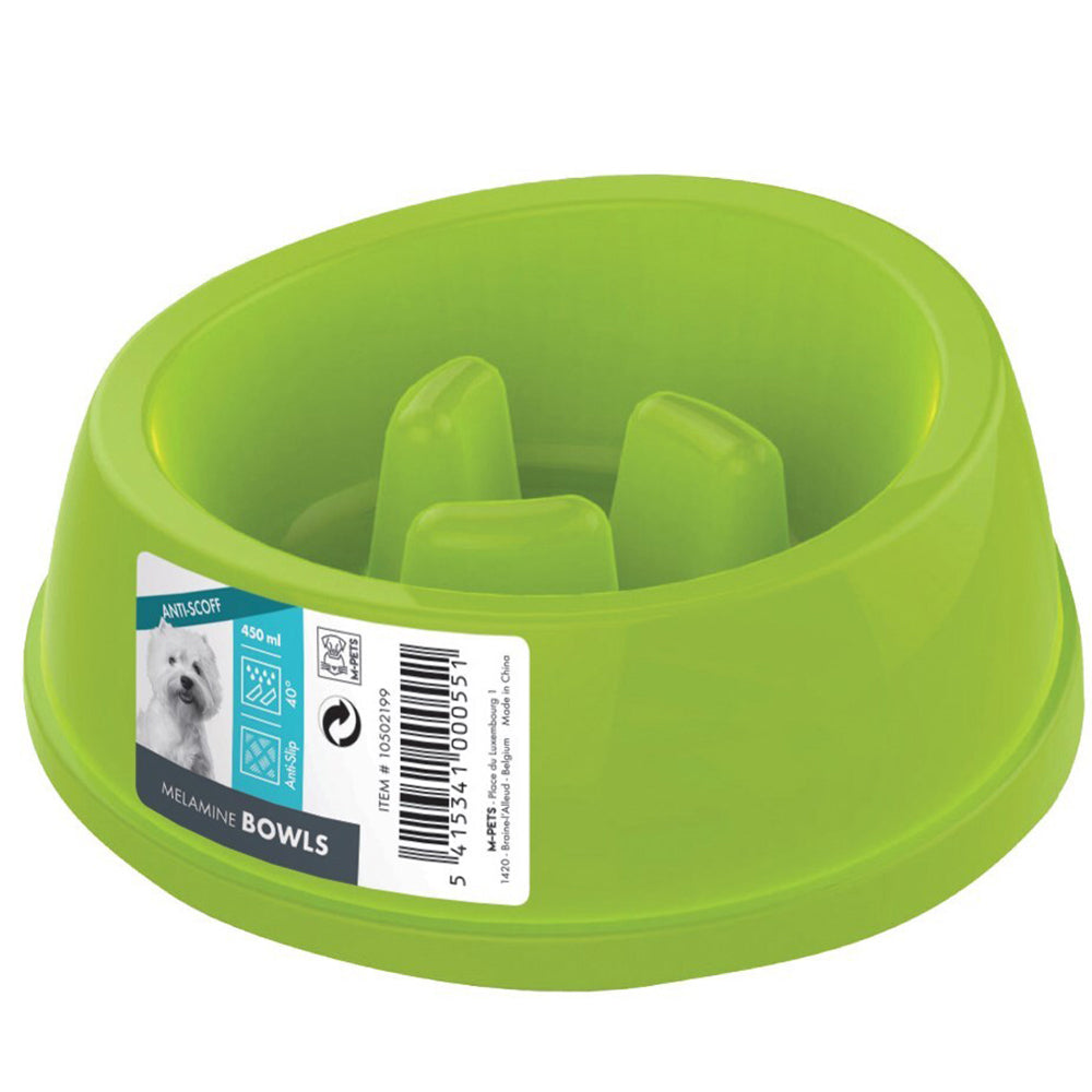 3x M-Pets 450ml Melamine Bowl High Back Slow Down Cat/Kitten Pet Feeder