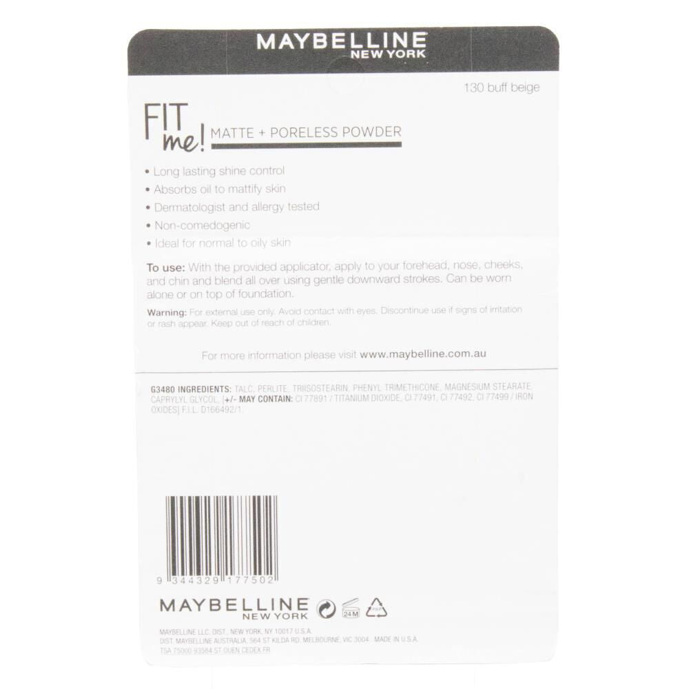 3PK Maybelline Fit Me Matte Poreless Compact Powder 8.5g Buff Beige 130