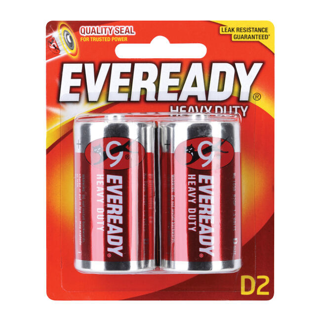 12x 2pc Eveready D Heavy Duty Zinc-Carbon Battery For Most Devices