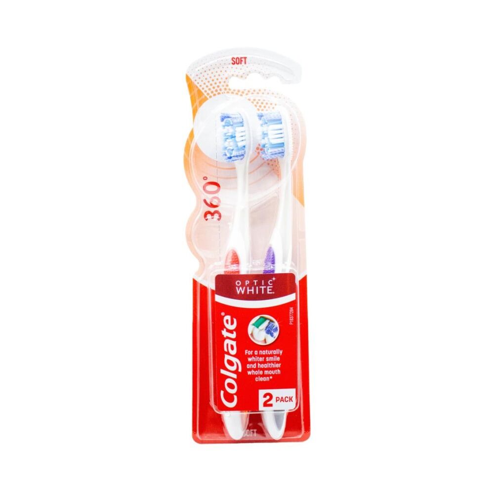 12x 2PK Colgate Optic White Toothbrush Pack Soft Firmness Bristles Dental Care