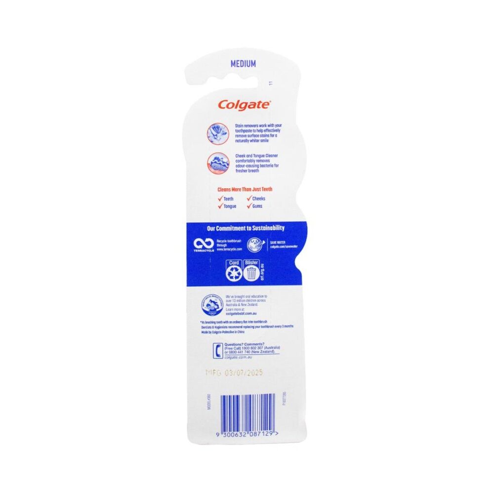 12x 2PK Colgate Optic White Toothbrush Pack Medium Firmness Bristles Dental Care