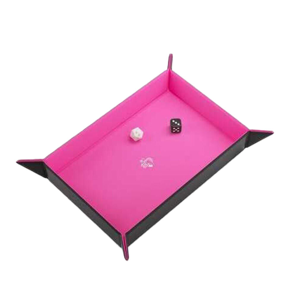 2PK Gamegenic Magnetic Dice Tray Rectangular 279x209mm Black/Pink