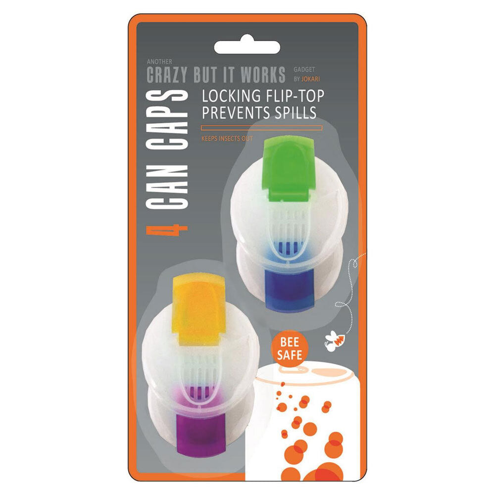6x 4pc Jokari Locking Flip-Top Beverage Can Cap/Lid 6cm