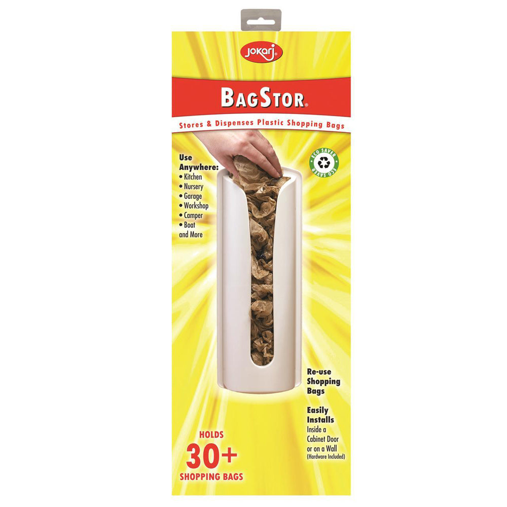 2PK Jokari Bagstor Bin/Plastic Shopping Bag Dispenser White 41cm