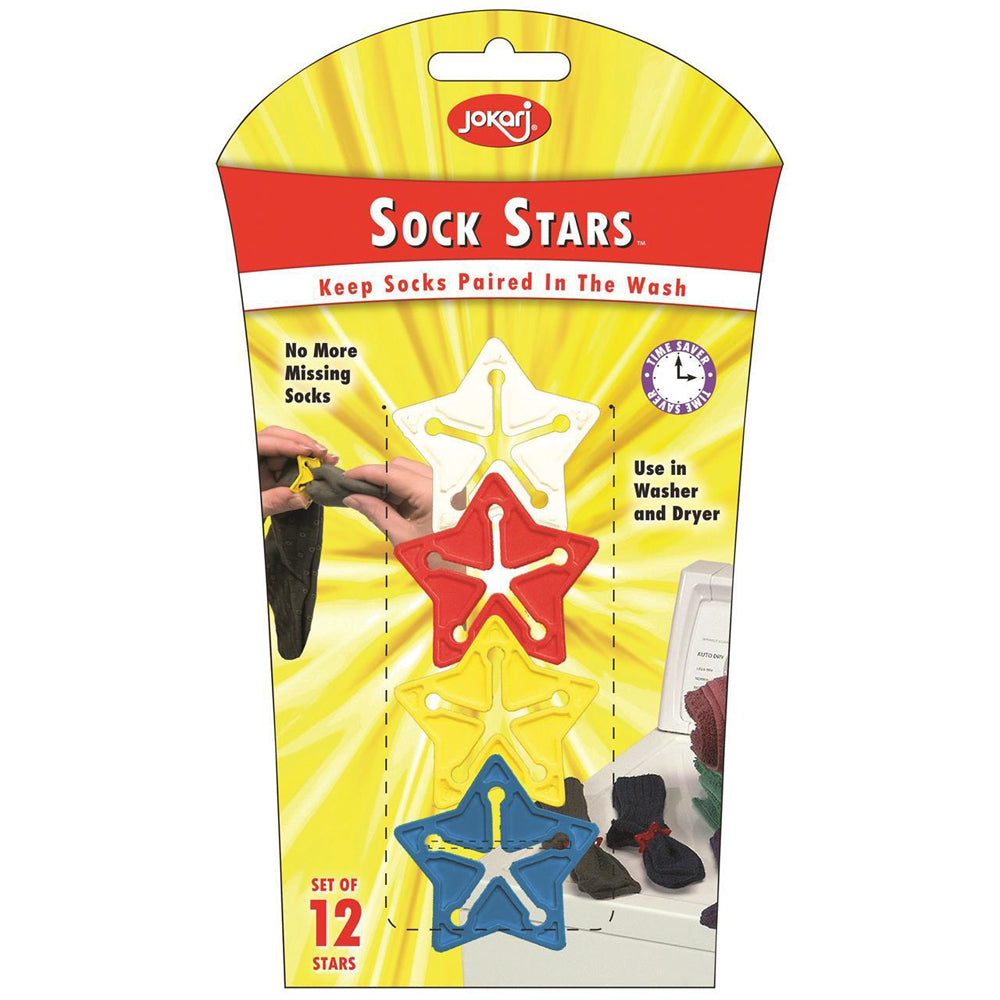 3x 12pc Jokari Sock Stars Laundry Washer/Dryer Set Assorted 19cm