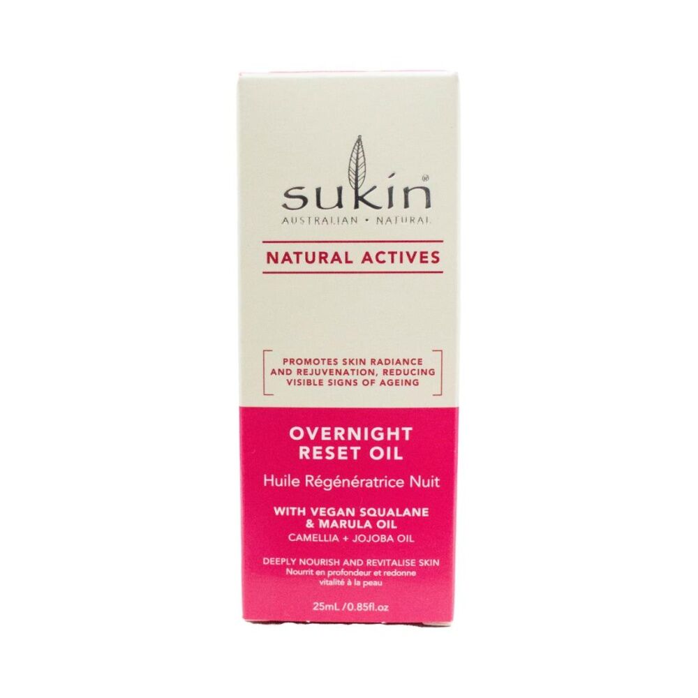 3PK Sukin Overnight Reset Oil/Serum Cemellia + Jojoba Oil Natural Skincare 25ml