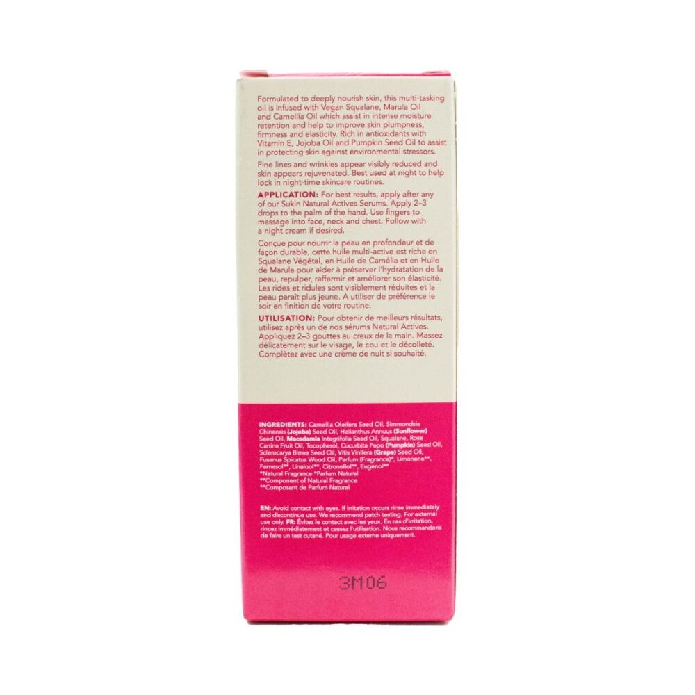 3PK Sukin Overnight Reset Oil/Serum Cemellia + Jojoba Oil Natural Skincare 25ml