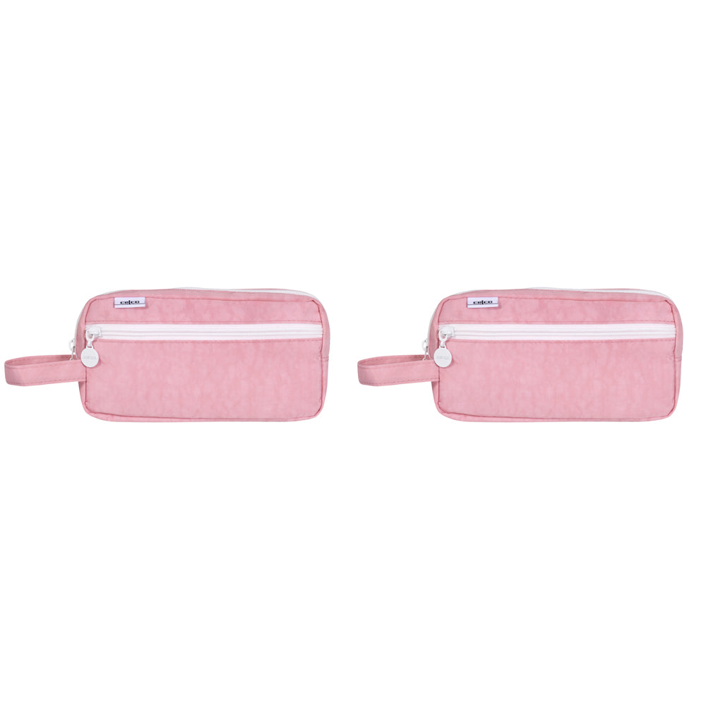 2PK Celco Pencil Case Functional and Stylish Pastel Pink