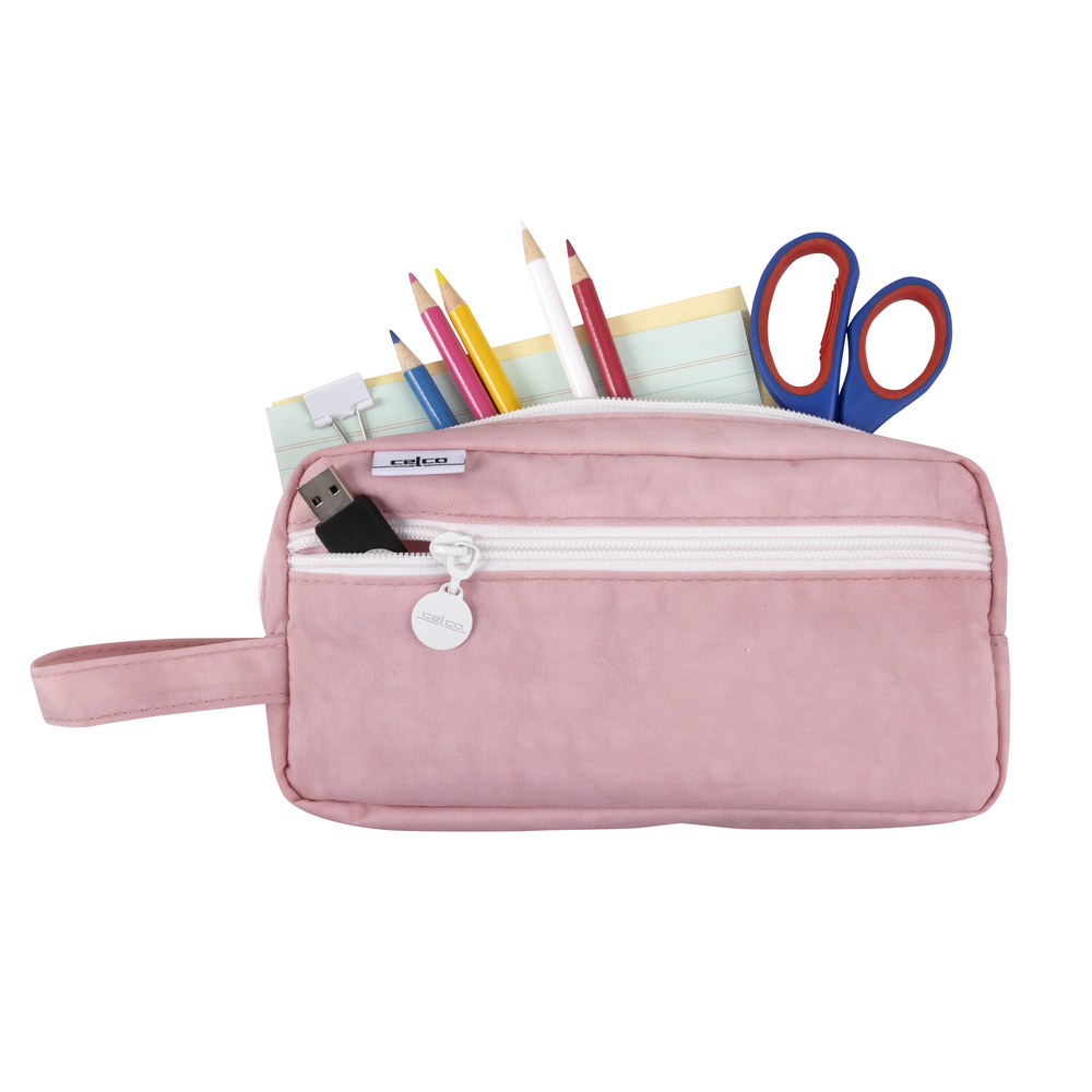 2PK Celco Pencil Case Functional and Stylish Pastel Pink