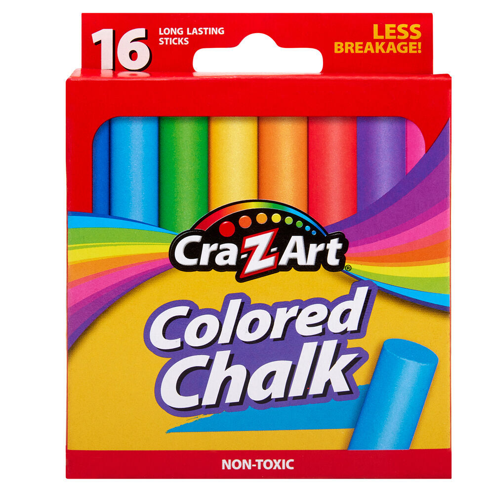 24x 16pc Cra-Z-Art Stationery Washable Kids Long Lasting Chalk Set 3y+ Multi Colour