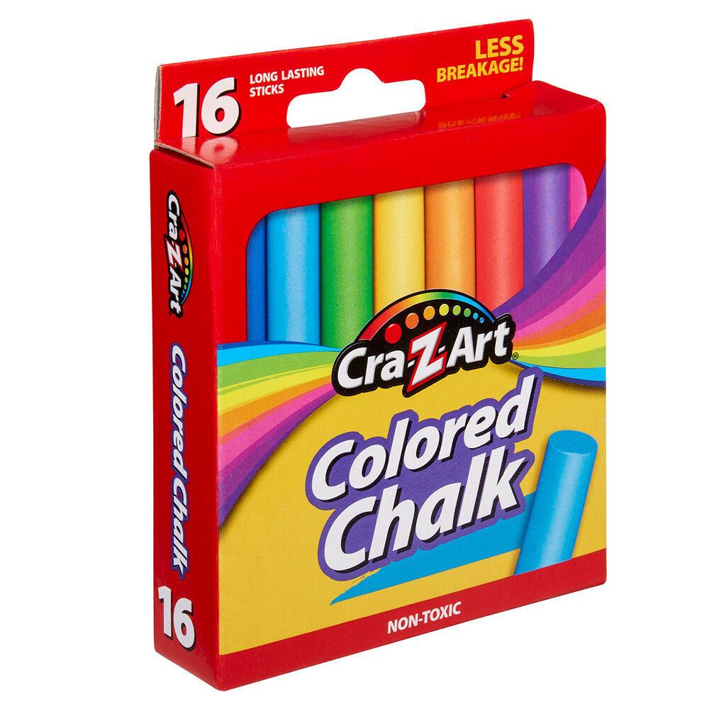24x 16pc Cra-Z-Art Stationery Washable Kids Long Lasting Chalk Set 3y+ Multi Colour