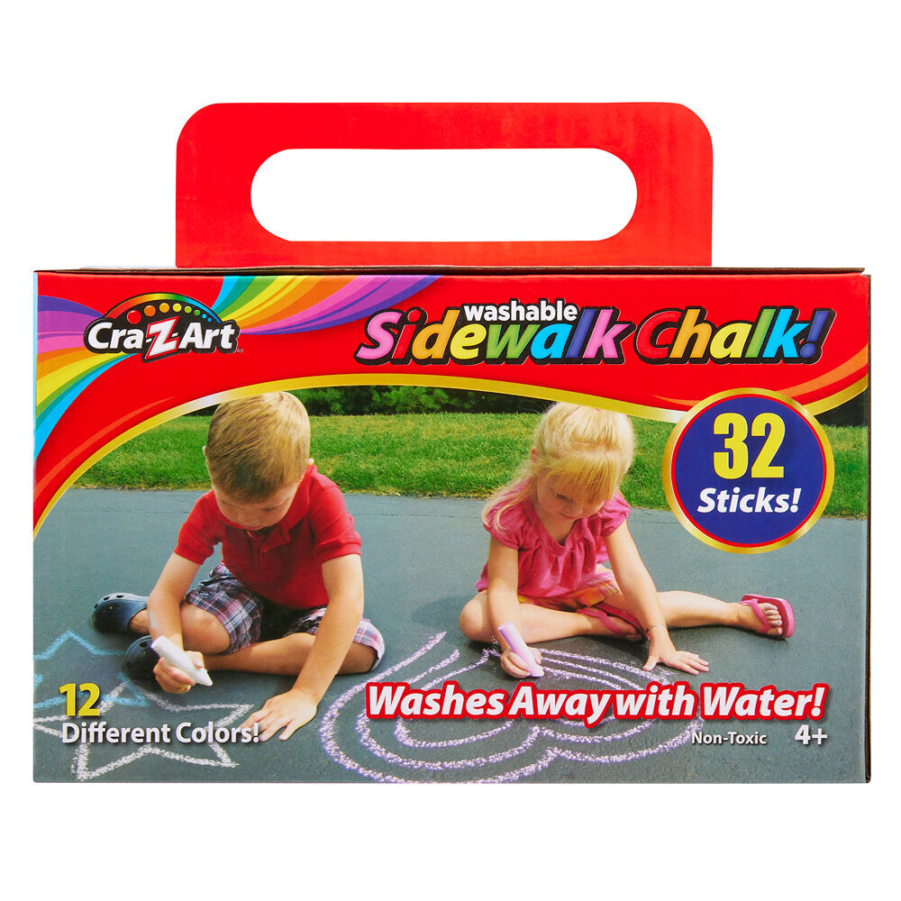 6x 32pc Cra-Z-Art Stationery Washable Kids Sidewalk Chalk Pack 3y+ Multi Colours