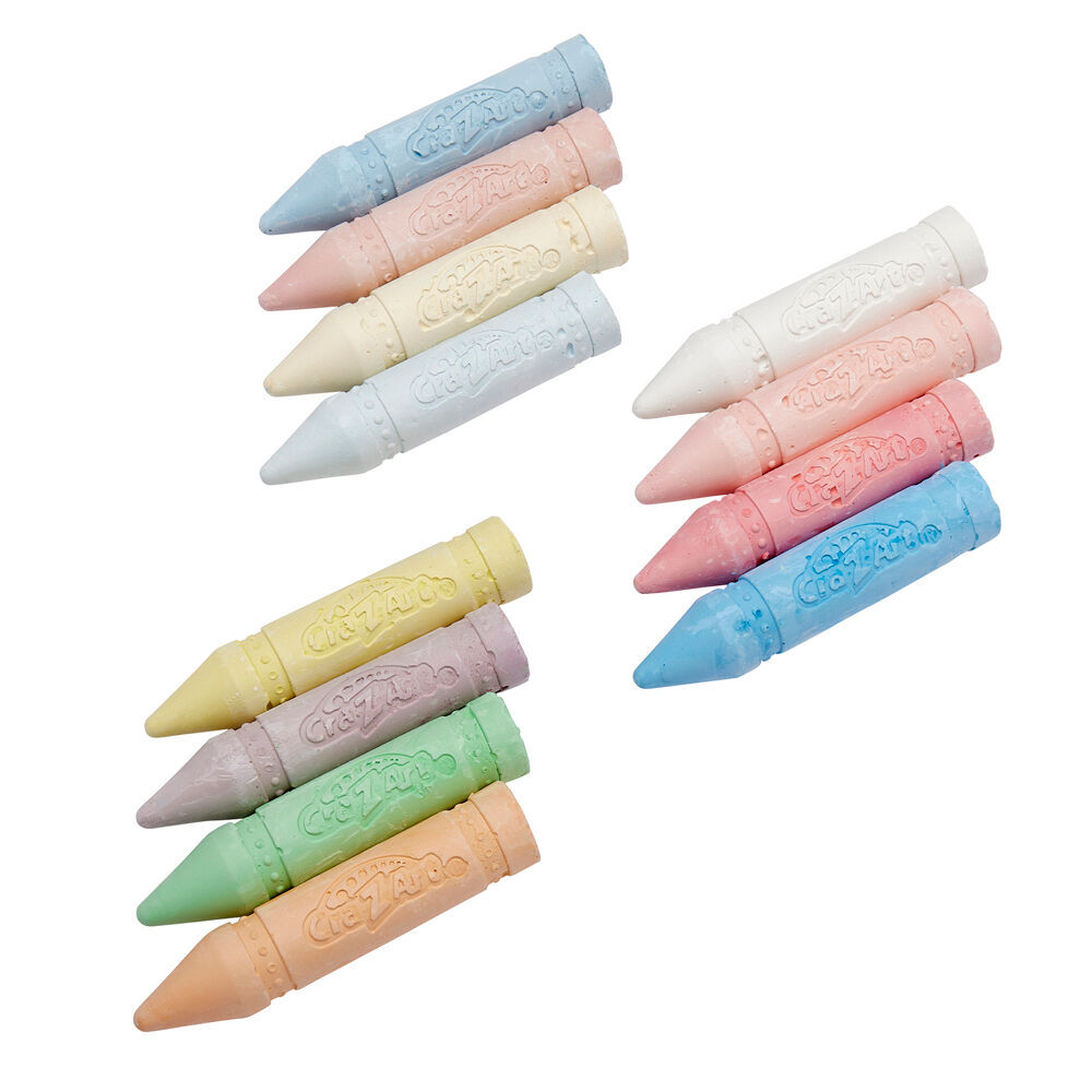 6x 32pc Cra-Z-Art Stationery Washable Kids Sidewalk Chalk Pack 3y+ Multi Colours