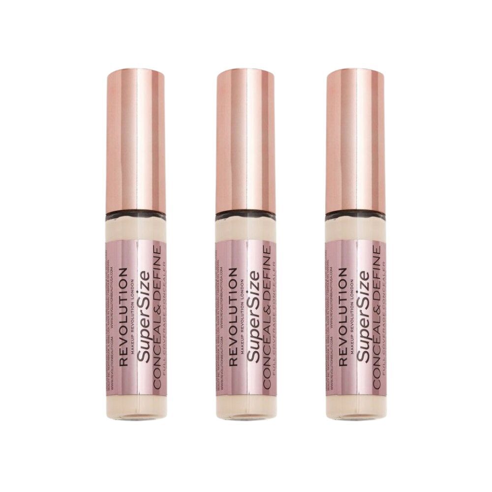 3PK Revolution 13g Super Size Conceal & Define Concealer C2 Beauty Makeup