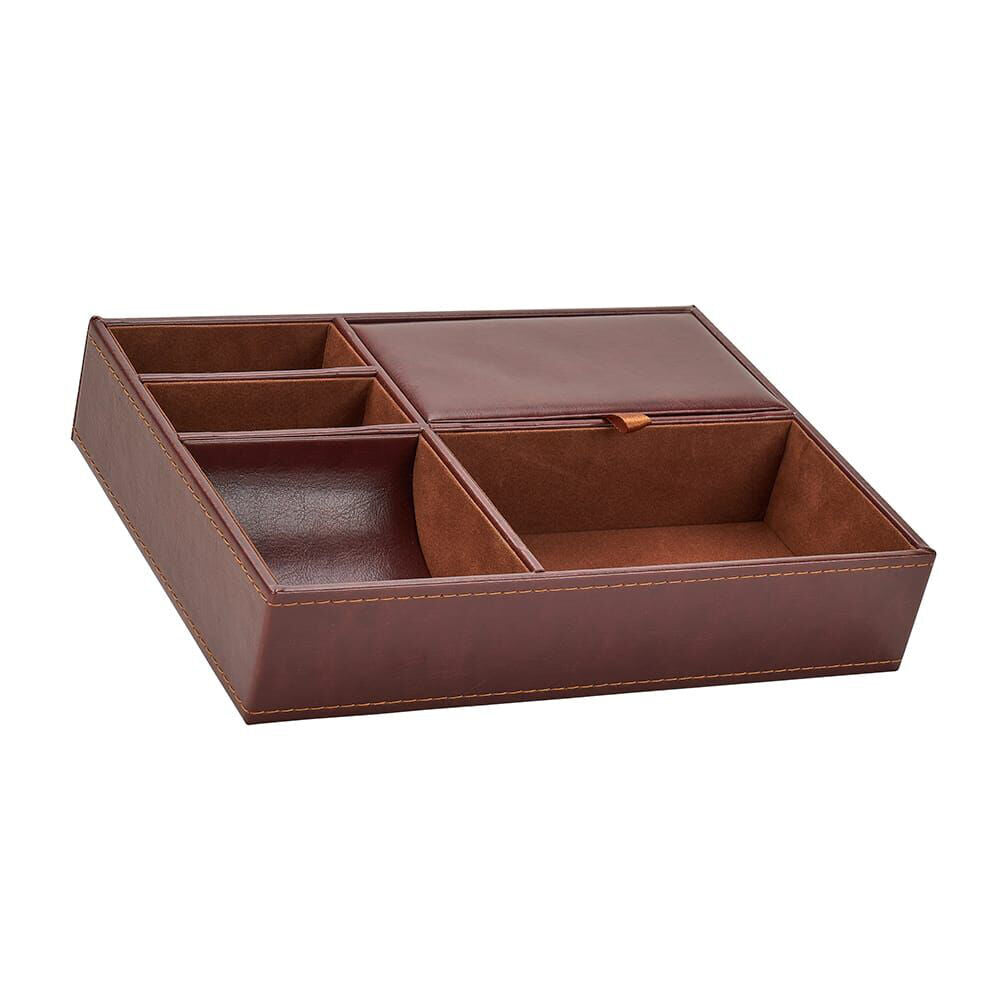 Annabel Trends Gentleman's Nightstand Tray Organiser 25.7x18.7cm Brown